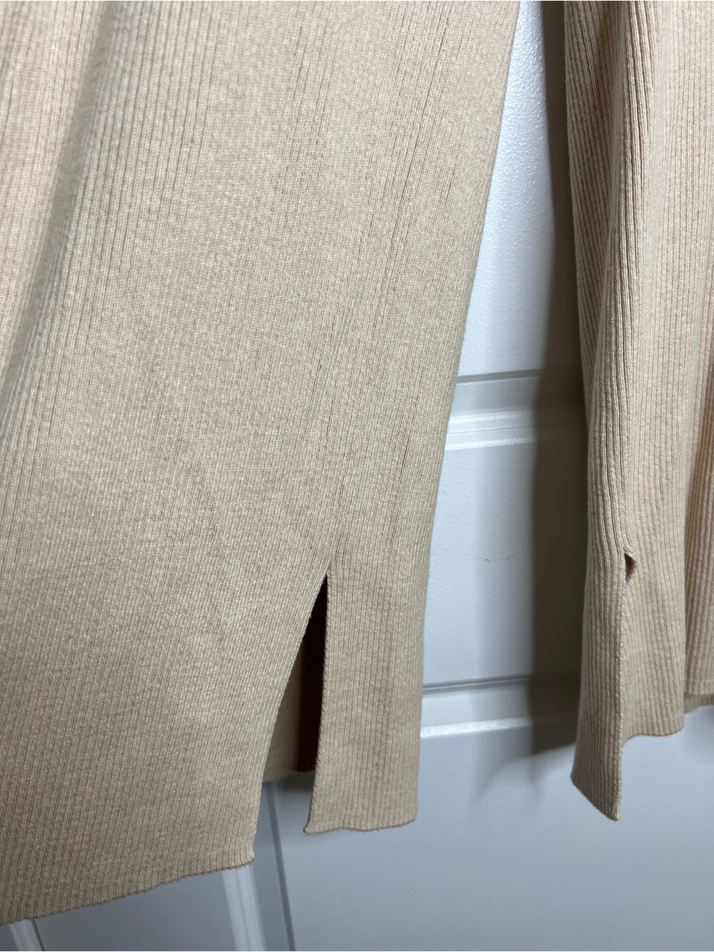 Quince Heather Oatmeal Cashmere Blend Maternity Wide Leg Pants Size Large - Picture 2 of 5